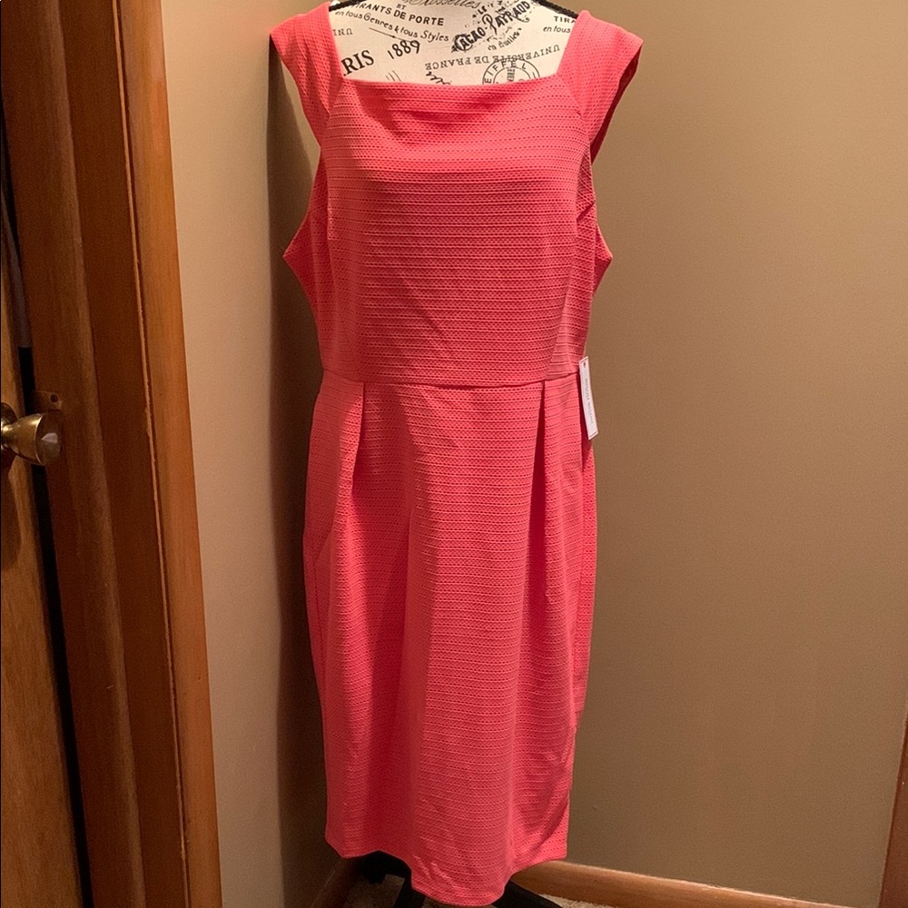 NWT BIsou BIsou Elegant Coral Sleeveless Dress (266)